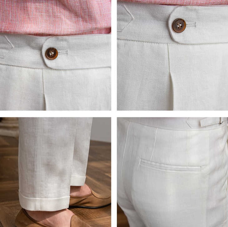 St. Barts Linen Pleated Trousers – Coastal Cool Meets City Sophistication