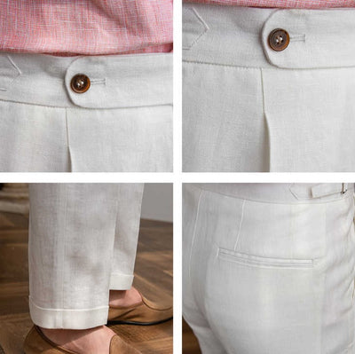St. Barts Linen Pleated Trousers – Coastal Cool Meets City Sophistication