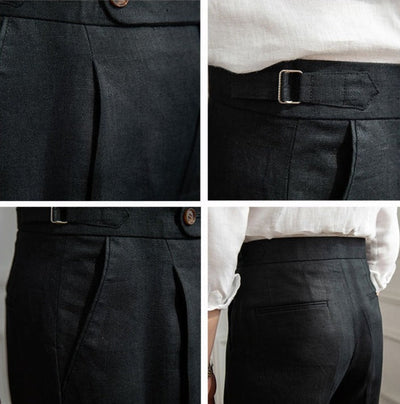 St. Barts Linen Pleated Trousers – Coastal Cool Meets City Sophistication
