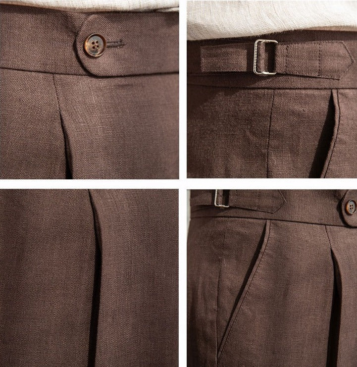 St. Barts Linen Pleated Trousers – Coastal Cool Meets City Sophistication