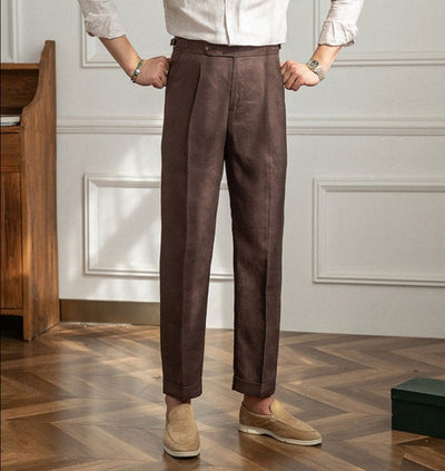 St. Barts Linen Pleated Trousers – Coastal Cool Meets City Sophistication