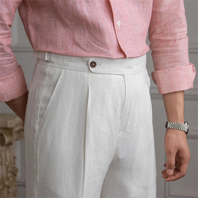 St. Barts Linen Pleated Trousers – Coastal Cool Meets City Sophistication