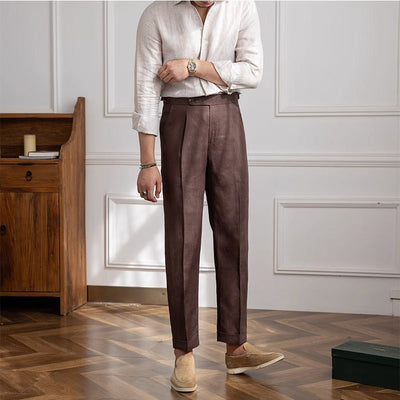 St. Barts Linen Pleated Trousers – Coastal Cool Meets City Sophistication