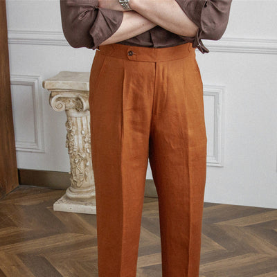 St. Barts Linen Pleated Trousers – Coastal Cool Meets City Sophistication
