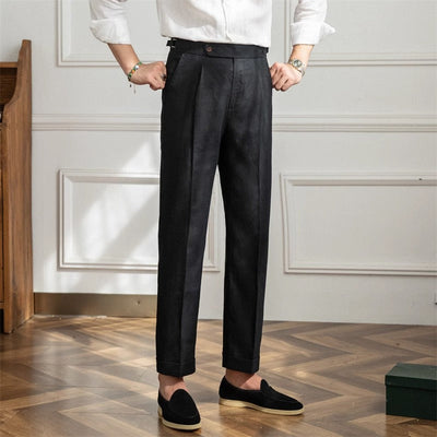 St. Barts Linen Pleated Trousers – Coastal Cool Meets City Sophistication