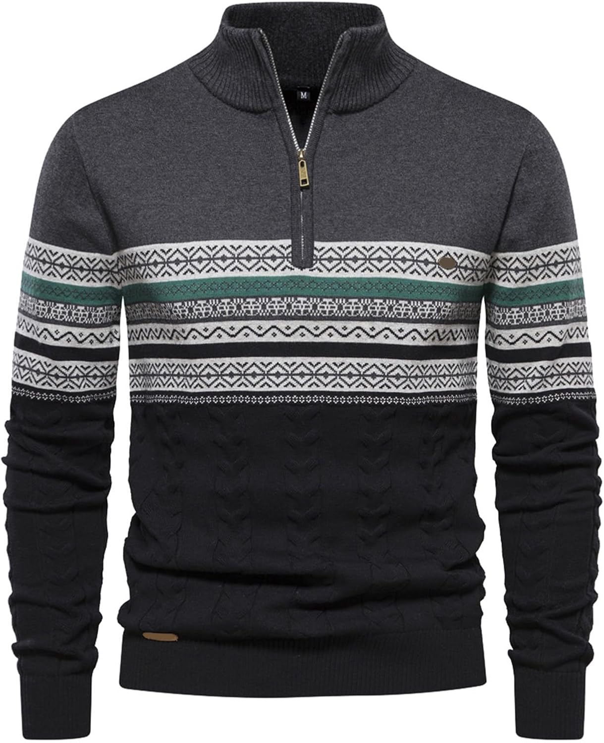 Jasper - Men's Casual Striped Quarter-Zip Sweater