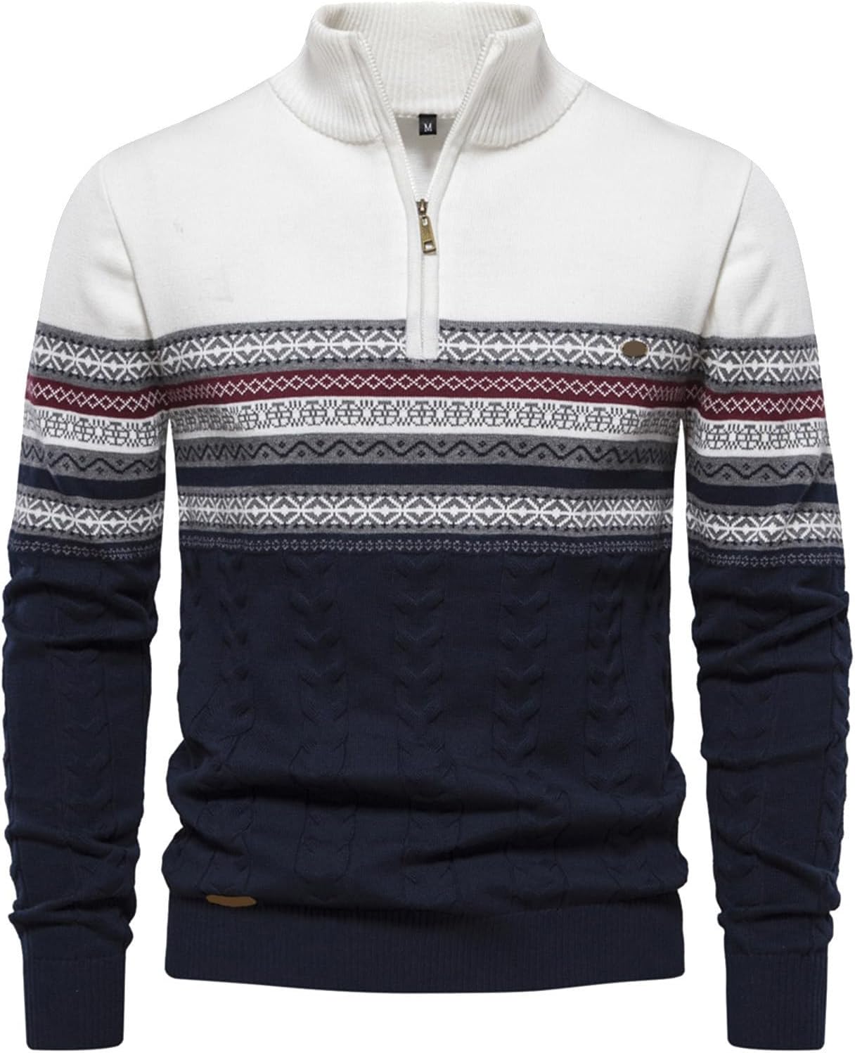Jasper - Men's Casual Striped Quarter-Zip Sweater