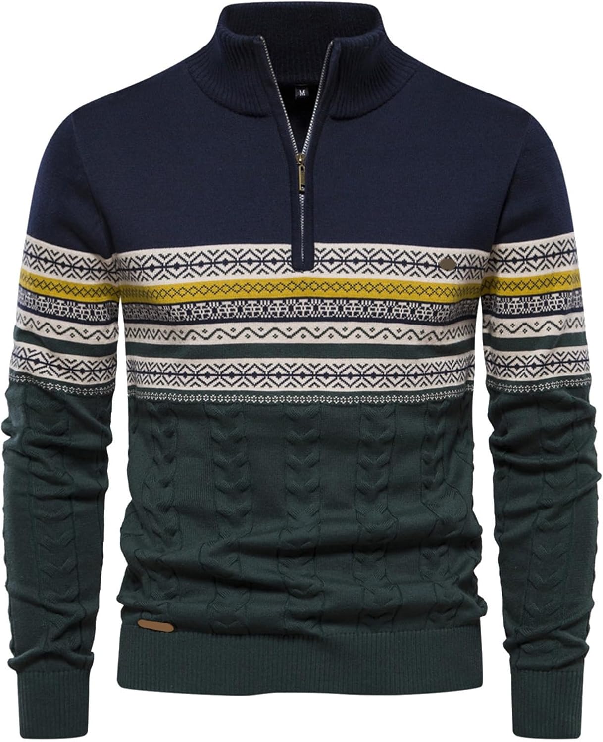 Jasper - Men's Casual Striped Quarter-Zip Sweater