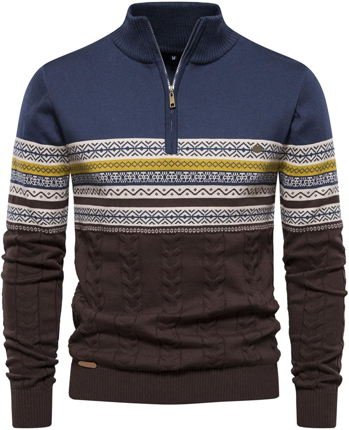Jasper - Men's Casual Striped Quarter-Zip Sweater