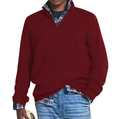 Finn | Knitted Zip Collar Sweater for Men