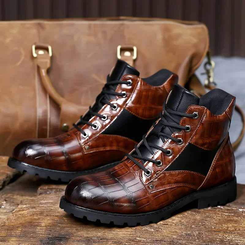 D. Ferrara | Leather Croc Boots