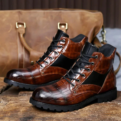 D. Ferrara | Leather Croc Boots