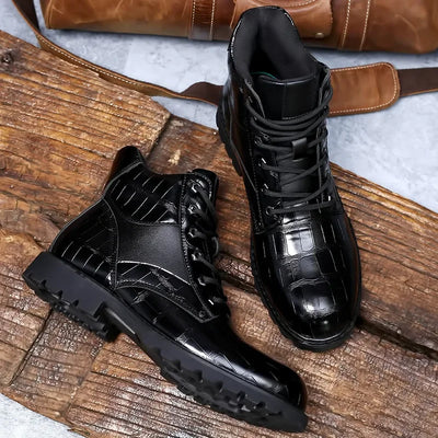 D. Ferrara | Leather Croc Boots