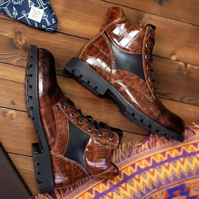 D. Ferrara | Leather Croc Boots