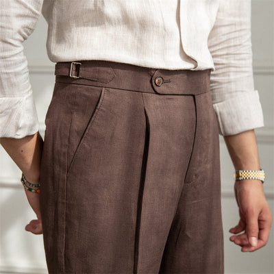 St. Barts Linen Pleated Trousers – Coastal Cool Meets City Sophistication