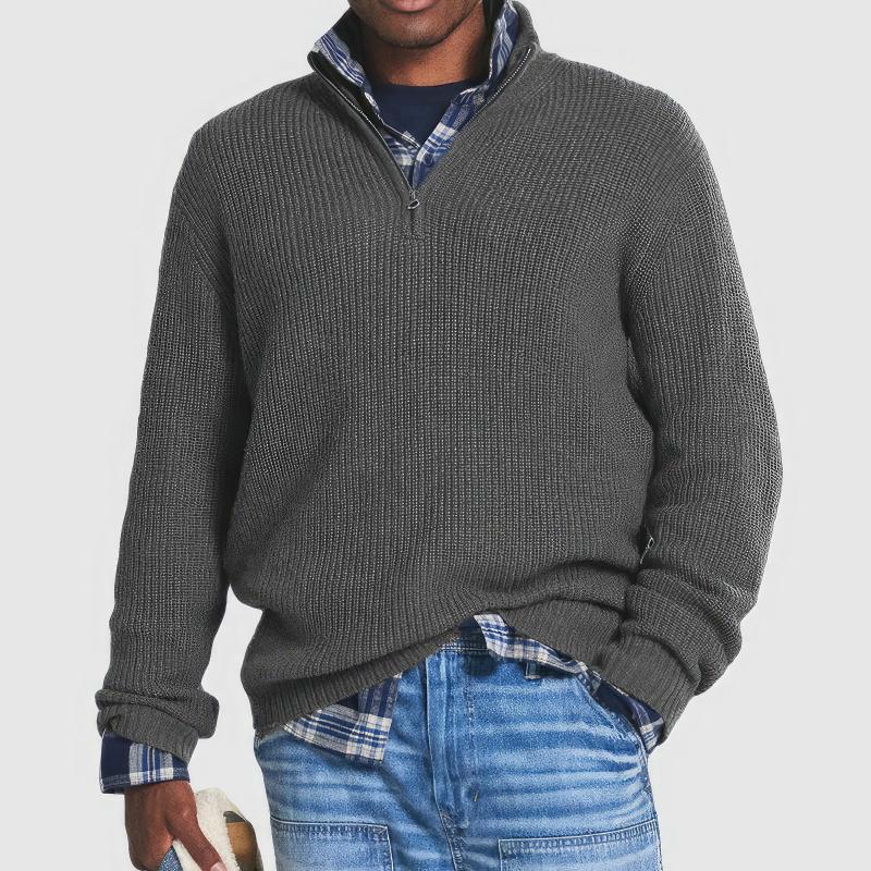Finn | Knitted Zip Collar Sweater for Men