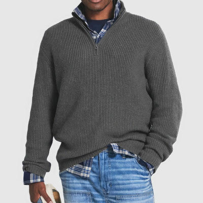 Finn | Knitted Zip Collar Sweater for Men