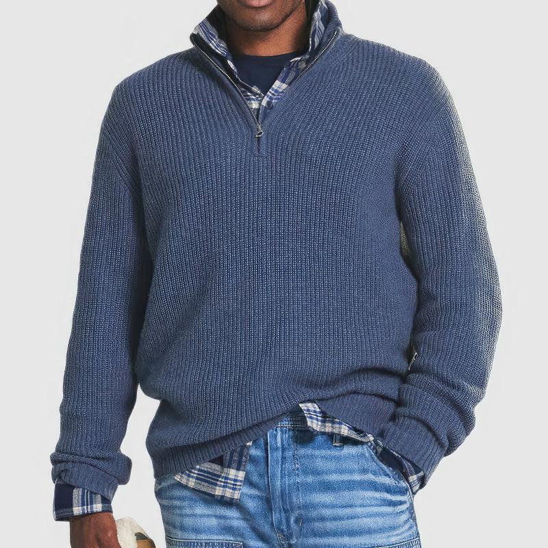 Finn | Knitted Zip Collar Sweater for Men