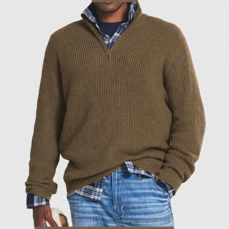 Finn | Knitted Zip Collar Sweater for Men