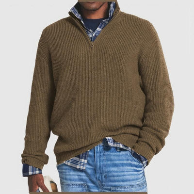 Finn | Knitted Zip Collar Sweater for Men