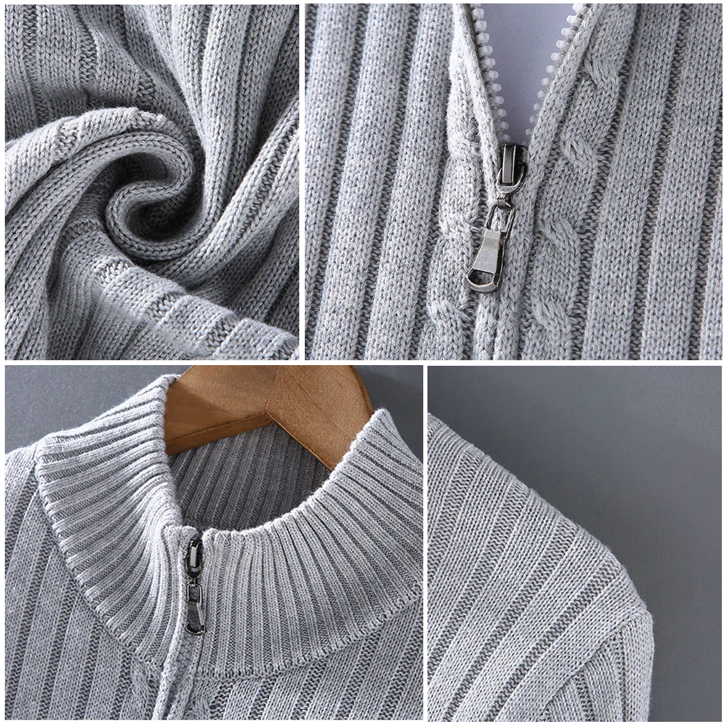 Lucas Casual Zipper Cardigan – Refined Comfort, Seasonless Style