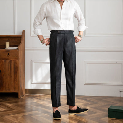 St. Barts Linen Pleated Trousers – Coastal Cool Meets City Sophistication
